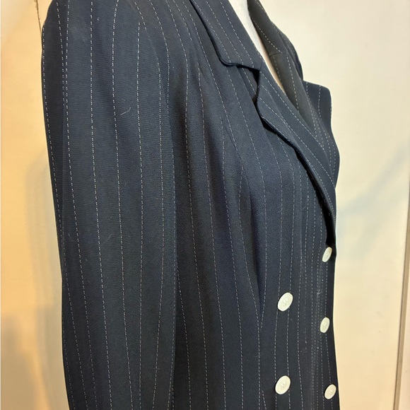 Vintage Brooks Brothers Black Striped Double-Breasted Dress - Picture 8 of 9
